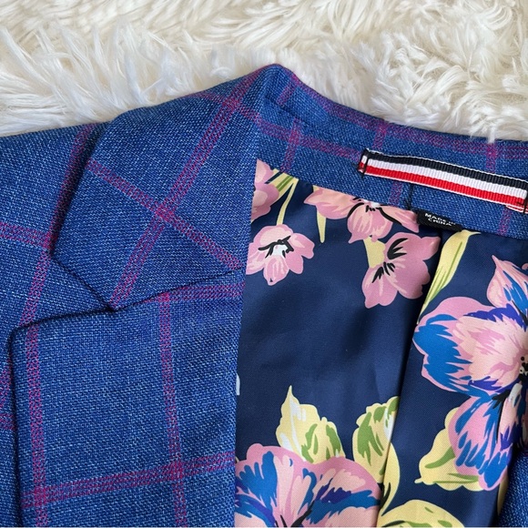 Soul Of London Sports Coat Blazer Size 38R Blue Pink Floral Spring EUC - Picture 12 of 15